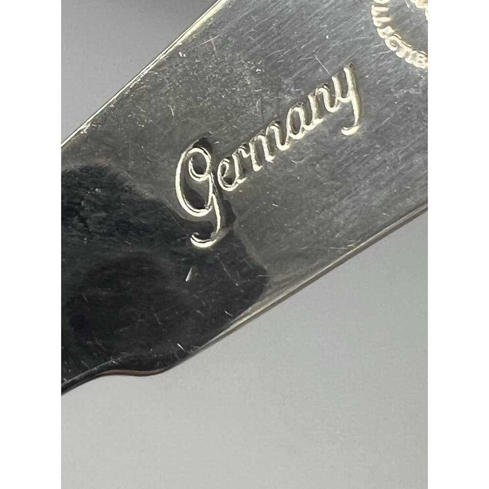 Vtg Stainless Sugar Spoon Enamel Handle German Woman Buckets Milkmaid - Picture 3 of 8